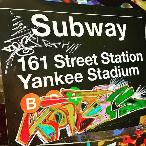 GRAFFITI ART MTA YANKEE METAL SIGN PAINTED - Picture 4 of 7